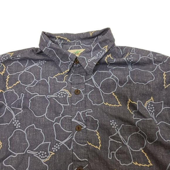 Vintage Aloha Days Hawaiian Shirt Casual Button Down Cotton Hibiscus Blue M - Picture 3 of 15